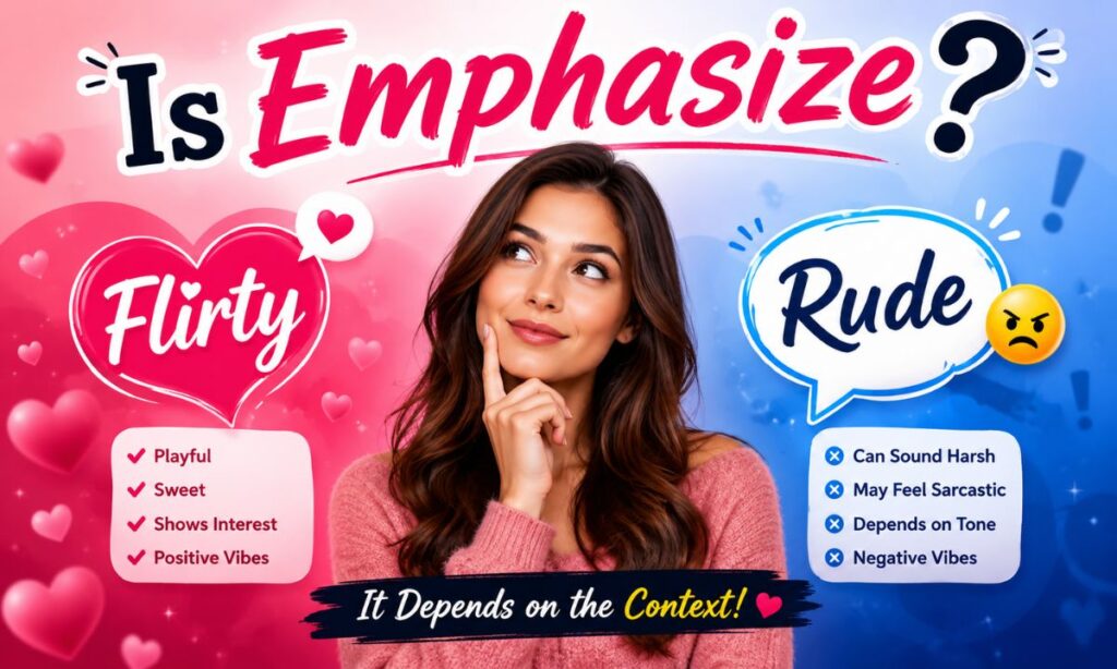 Is Emphasize Flirty Or Rude