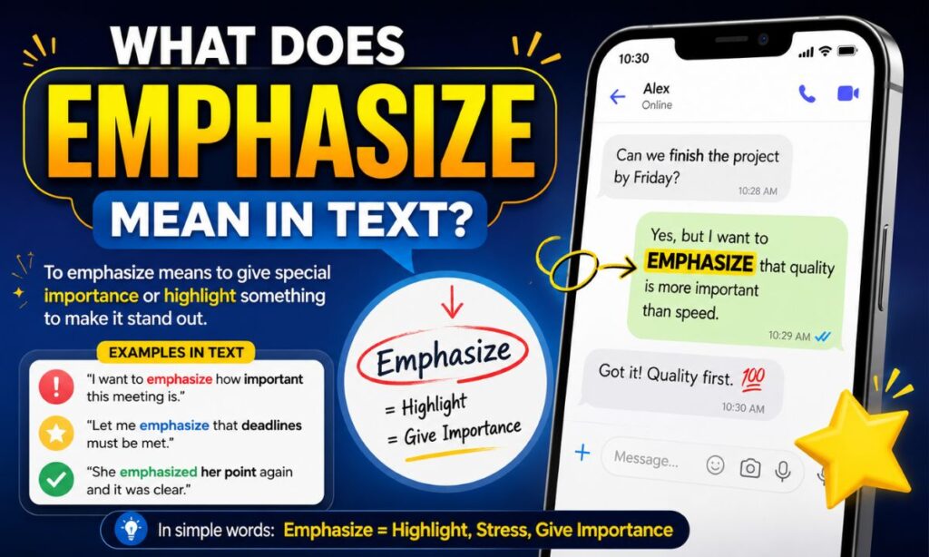 What Does Emphasize Mean in Text